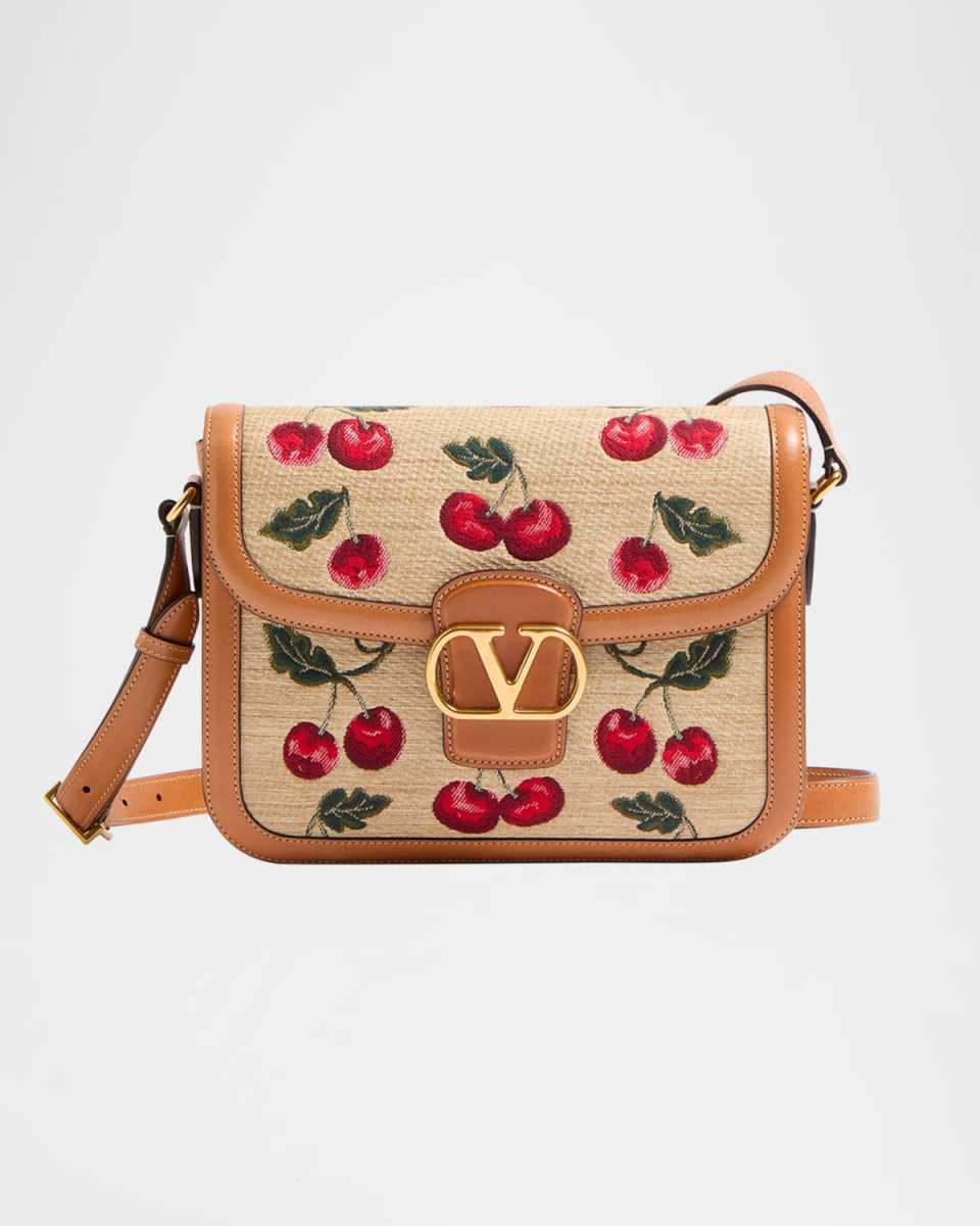 9 to 5 Cherries Jacquard Saddle Crossbody Bag
